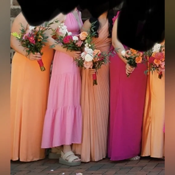 Hello Molly One-Shoulder Peach / Orange Bridesmaid Dress - Picture 3 of 8